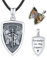 Eusense Collier Médaillon Photo, Pendentif Porte Photo avec St Michael, Medaillon Photo Saint Archange Michael en Argent Sterling 925