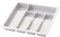 Sossai Inserto portaposate Divio per cassetti larghi 45 cm, 38x43 cm – ritagliabile, 5 scomparti, bianco, vassoio portaposate in plastica per cassetti da cucina