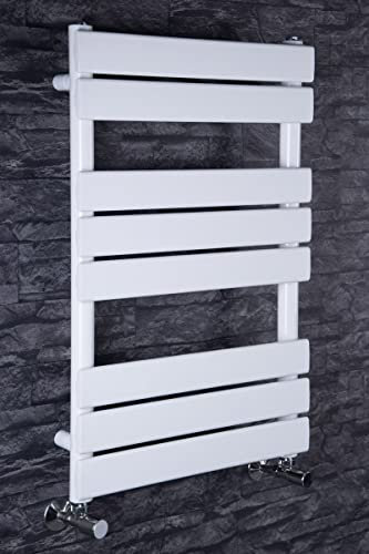 Warmehaus Flat Panel Heated Towel Rail Radiator Ladder Rad 800 x 500mm Bathroom Central Heating White