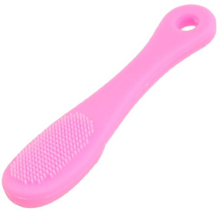 Ruilogod Fuchsia Silicone Finger Design Blackhead Nose Brush Pennello detergente
