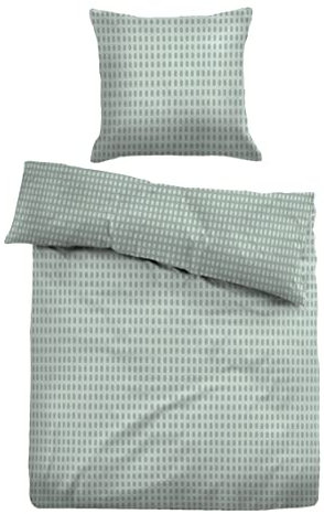 TOM TAILOR 0027695 Bettwäsche Garnitur mit Kopfkissenbezug Seersucker - Connection 1x 155x220 cm + 1x 80x80 cm, Wintergreen