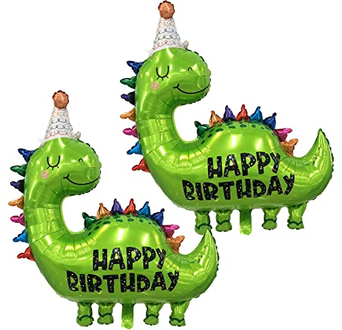 Dinosaurier Luftballons Dino Happy Birthday folienballon Geburtstag Ballons Große Helium Folie Ballon Jungle Geburtstag Deko Jungen(2 Stücke)