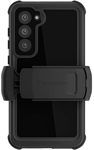 Ghostek NAUTICAL Galaxy S23 Plus Case Waterproof with Screen Camera Protector, Belt Clip Holster Heavy Duty Protective Full Body Tough Phone Covers Designed for 2023 Samsung Galaxy S23+ (6.6) (Black)