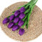 10 Stück künstliche Tulpen,PU Real Touch Latex Kunstblumen Tulpen Kunstpflanze Kunst Tulpen Deko Elegante Blumendekoration für Brautsträuße, Haus, Party, Büro, DIY Blumenarrangements,Dunkellila