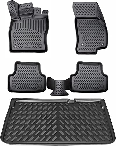 ELMASLINE 3D Gummimatten & Kofferraumwanne Set für BMW 2er Active Tourer ab 2022 (U06) | Passt Nicht in xDrive! | Zubehör Fußmatten Kofferraum