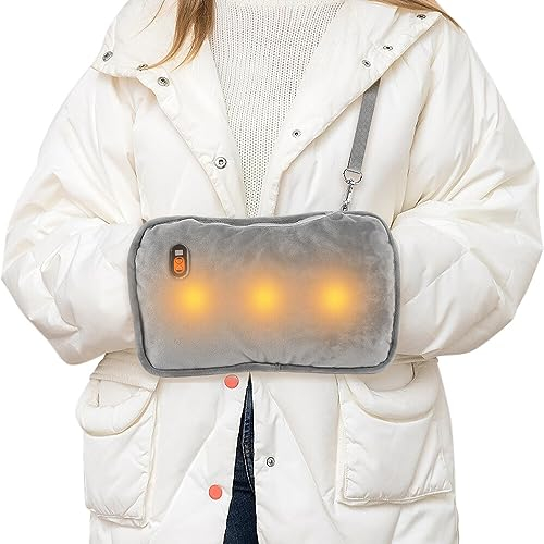 SKJJL Handwärmer Elektrisch, Handwärmer Wiederverwendbar mit 10000mAh Powerbank & 4 Heizstufen, Elektrischer Handwärmer, Taschenwärmer Elektrisch, Handwärmer Muff für Damen Winter
