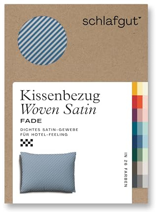 schlafgut Woven Fade Satin Kissenbezug 70x90 cm Red Fade gestreift in Premium Hotelqualität, Kopfkissenbezug einzeln mit 100% weicher Baumwolle