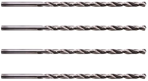 Saim HSS(High Speed Steel) Extra Long Twist Drill Bits,4Pcs Drill Bits 8mm Diameter 250mm Length for Hardened Metal Woodwork Plastic aluminum alloy
