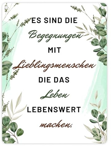 Es sind die Begegnungen mit Lieblingsmenschen Metallschild in 15x20 cm die das Leben lebenswert machen - ein liebevolles Schild für deine Freunde zum Geburtstag