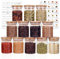 Premium Spice Jars with Lids and Labels – 12 Pack with 116 Labels – Bamboo Lids, Kitchen Storage for Herbs, Coffee, Seeds, Nuts, 200ml-250ml