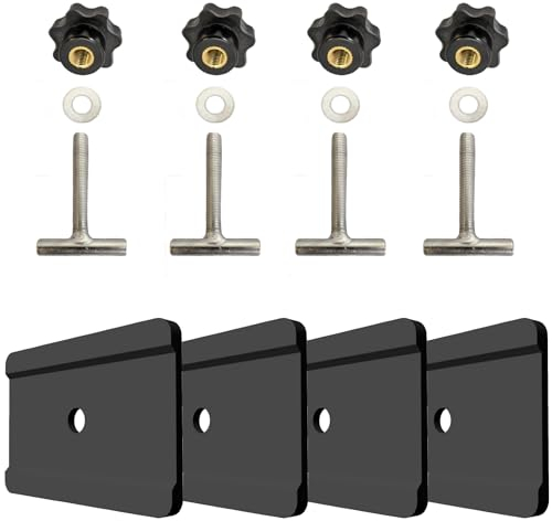 ULROAD Tornillos para asegurar la carga en el carril + soporte guía para VW T5 T6 Multivan Transporter California, rieles de perfil, por ejemplo, para tableros multiflexboard o muebles, rieles de