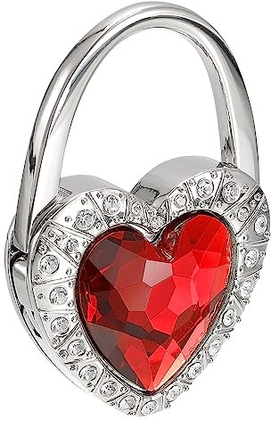 sourcing map Foldable Purse Hook, 2.76x1.77(LxW) Metal Portable Handbag Hanger Holder for Table Bag Storage Folding Decoration, Red