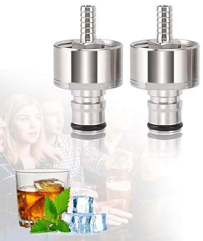 Bouchon de carbonatation en acier inoxydable 2PCS, bouchon de couplage CO2 pour le remplissage de bouteilles PET pour boissons gazeuses, bouchon de remplissage de bouteilles PET