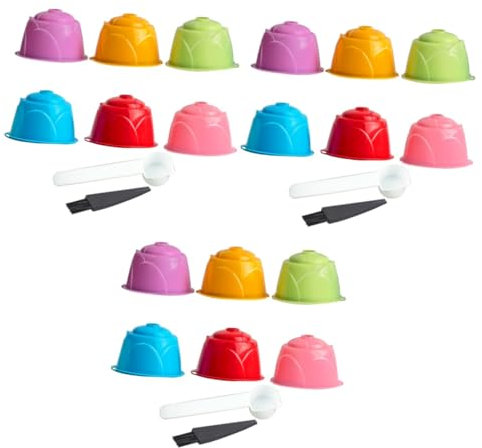 TOPBATHY 3pcs Reusable Coffee Filters Capsules Refillable Capsules for Coffee Machines Tamper Maker Kit Random Color