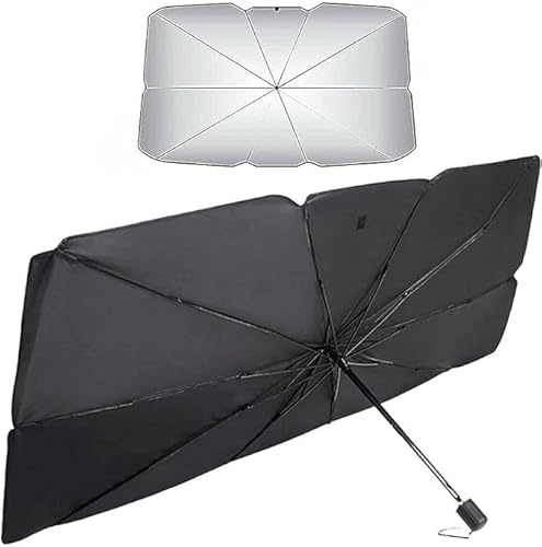 Parasol Coche para Renault Twizy ZE,Plegable Parabrisas Delantero Sombrilla Anti UV Rayos Protector Solar Fácil de Instalar Protección Solares Paraguas Accesorios Coche,L