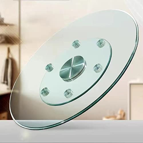 Piatto girevole in vetro da 80 cm (30 pollici), vassoio da portata rotante da tavolo rotondo, piatto da portata trasparente, tagliere girevole per cucina (dimensioni: 60 cm (24 pollici)) (Trasparente