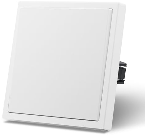 MVAVA Lichtschalter Unterputz, Standard Lichtschalter 1 Fach 1 Weg, Kunststoffe Wandschalter 80mm x 80mm, Weiß