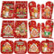 SiliFine 12-teiliges Weihnachts-Küchentuchen-Set, Topflappen und Ofenhandschuhe, 4 Lebkuchenmann-Geschirrtücher, 4 Lebkuchenhaus-Ofenhandschuhe, 4 Süßigkeiten-Topflappen für Weihnachten, Kochen,