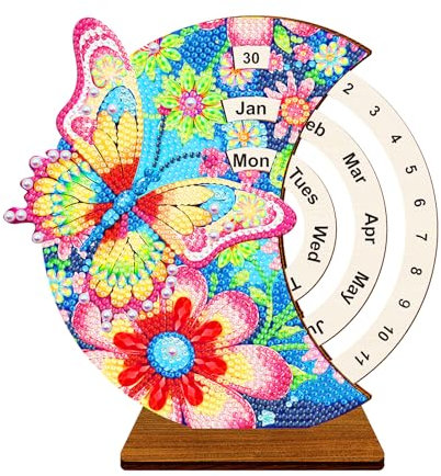 CharySim Diamond Painting Kalender Basteln Mädchen 7 8 9 10 11 12 13 Jahre Geschenkideen Kinder Teenager Bastelset DIY Erwachsene Set Basteln Mädchen 6-14 Jahre Geburtstagsgeschenke (Schmetterling)