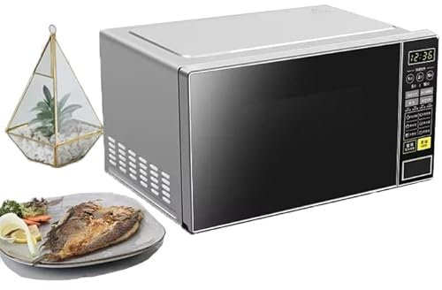 Digital Microwave, Smart Turntable Microwave, 21L 700W Oven with Digital Display, ECO Mode, Automatic Deodorise, Electric Heating Lunch Box with Timer and Defrost Function for Home Use