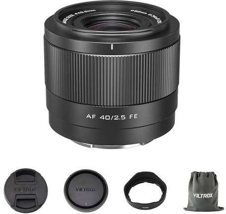 Objectif VILTROX 40mm F2.5 f/2.5 AF pour Monture Sony E, Objectif Grand Angle Plein Format autofocus pour Appareil Photo Sony E-Mount Alpha a7cr a7cii a6700 zv-e100 a6600 a6400 a7iv