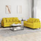 Homgoday 2-TLG. Sofagarnitur mit Kissen Wohnzimmersofa Sofa Couch mit Rückenlehne Loungesofa Gästesofa Couchgarnitur Modern Sitzmöbel für Wohnzimmer Büro Schlafzimmer Gelb Samt