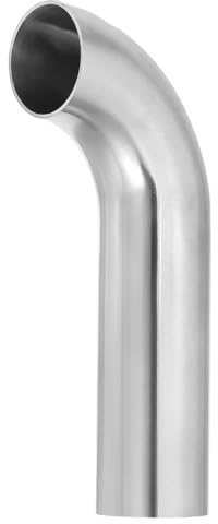 PATIKIL 90 Degree Mandrel Bend Elbow, 1 1/2inch OD Sanitary Exhaust Elbow Exhaust Pipe Connector 304 Stainless Steel 4in l Extended Pipe for Welding Modified Stair Handrail HVAC, 1 Pcs