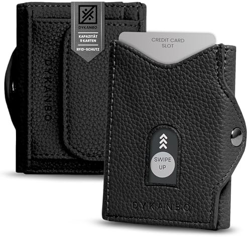 DYKANBO Portefeuille Homme Cuir - Porte Carte Bancaire RFID Anti Piratage - Trifold (Noir)