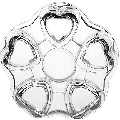 CAIONPLE Clear Glass Heat-Resisting Heart Shape Teapot' Warmer Heater Base Candle Holder