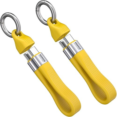EndlesShine Short USB C Cable 5.11 PD 240W 2 Pack Keychain Cord USB 4.0 40Gbps 8K 60Hz Video Display Thunderbolt 3/4 for MacBook Android Auto External SSD Type C (Yellow)