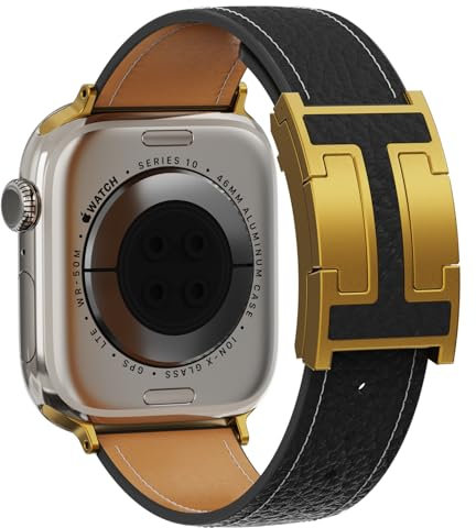 Cinturino magnetico in pelle compatibile con Apple Watch Ultra Band 49 mm, 46 mm, 45 mm, 44 mm, 42 mm, 41 mm, 40 mm, 38 mm, cinturino di ricambio per donne e uomini, iWatch Ultra 2/Ultra/SE/Series
