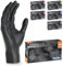 500 Stück (5x100) ARNOMED Einweghandschuhe Schwarz, Einmalhandschuhe L, Nitril Handschuhe Einweg, Nitrilhandschuhe puderfrei, Gummihandschuhe Einweg, Schutzhandschuhe Nitril in XS, S, M, L, XL, XXL