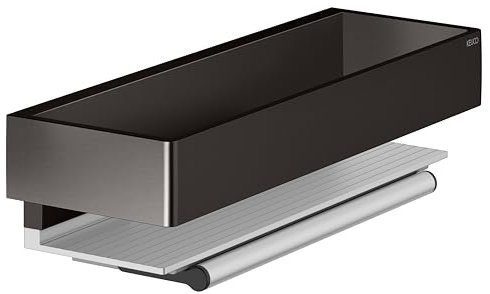Keuco EDITION 11 Duschablage mit Glasabzieher, abnehmbar, 11159350000, Farbe: Titanschwarz gebürstet