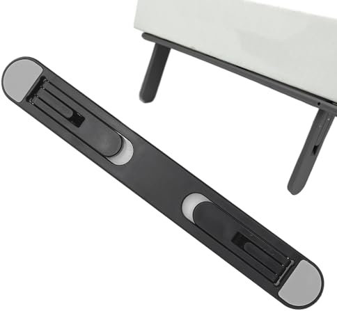 Generico Laptop Stand, Foldable Computer Desk Mount, 2 Height Adjustable Laptop Riser, Invisible Table Monitor Rest, Portable Workstation Accessory for Home School, 8.66x1.18 Inches