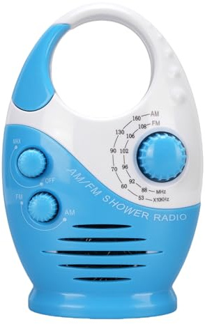 BSTCAR Tragbares Duschradio, Hanging Radio AM FM Radio mit Lautsprecher, Batteriebetriebene Neuheit Radios für Dusche Home Outdoor