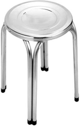 LOVIVER Stapelhocker, Mehrzweckhocker, Stapelhocker, Runde Hocker, Stühle, Edelstahl, stapelbar, rückenfrei, Metallhocker, Klassenzimmerhocker für drinnen und draußen, 30cm