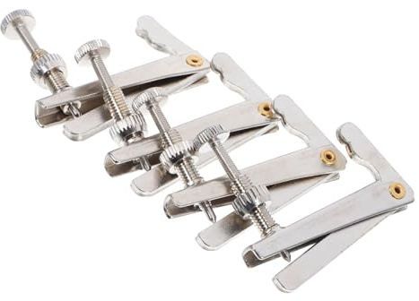 4 Stück Silberne Metall Feinstimmer für 4/4 bis 3/4 Cellos | Universelles Design, Präzise Saitenspannung, Einfache Montage für Hobbyspieler
