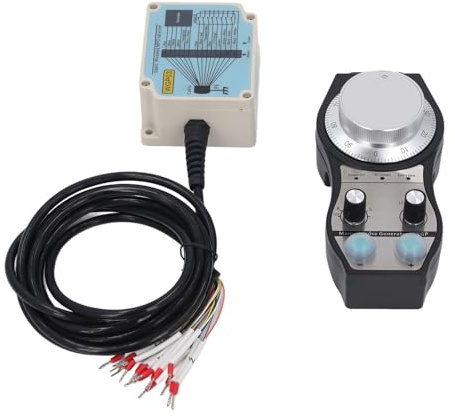Aolidsive Volante Electrónico CNC, Aleación de Aluminio con 5 Ejes, Cuenta con Parada de Emergencia, Alcance de 60 M para Fresadoras, Tornos y Fresadoras CNC