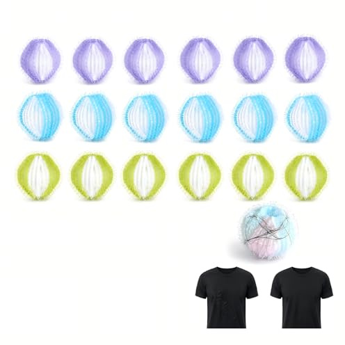 Laundry Balls 18 Pack Pet Hair Remover for Laundry Reusable Lint Catcher Washing Machine Hair Remover Balls for Dog Cat Fur Lint Dust Clothes Bedding