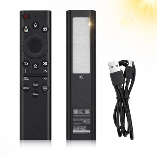 BN59-01385A Replacement Remote for Samsung Smart TV, Universal Solar-Powered Voice Control Remote with USB-C Charging Cable, Compatible with Samsung 4K 8K UHD Neo QLED Frame Crystal TV Models