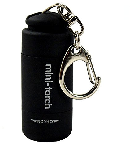 Szaerfa Mini USB recargable linterna LED antorcha linterna bolsillo llavero impermeable (Black)