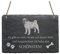 Schiefertafel « MOPS 01 - schönster Hund der Welt » Spruch + Hunde Motiv - Schild Türschild Dekoschild Dekoration - Hunderasse China Pug Carlin