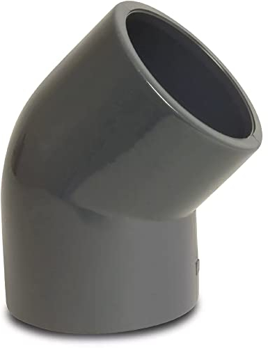 STEMAX-Wassertechnik: PVC-Klebefittings, Winkel 45°, klebemuffe x klebemuffe, Größe: 40mm x 40mm
