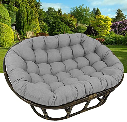 Nur Doppeltes Papasan-Kissen, Wasserdichtes Papasan-Stuhlkissen Im Freien, Gartenstuhlkissen Im Freien Sitzkissen für Den Patio-Garten (Ohne Stuhl),Light Gray,67 * 47 * 6in