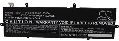 vhbw batteria compatibile con Asus ZenBook Flip 13 UX362FA-EL226T, UX362FA-EL229T laptop notebook (4250mAh, 11,55V, Li-Poly)