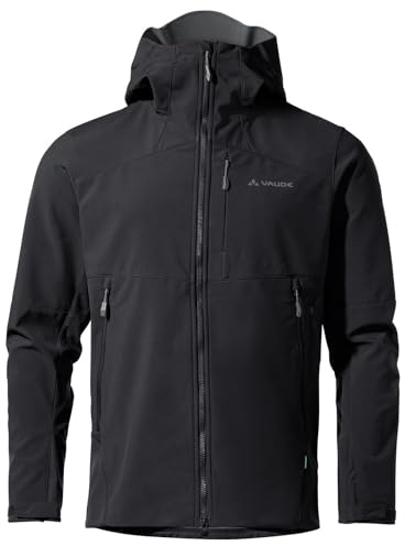 VAUDE Herren Shoftshelljacke Roccia Softshell Jacket II, 100% winddicht, atmungsaktiv, wasserabweisend, black, XXL