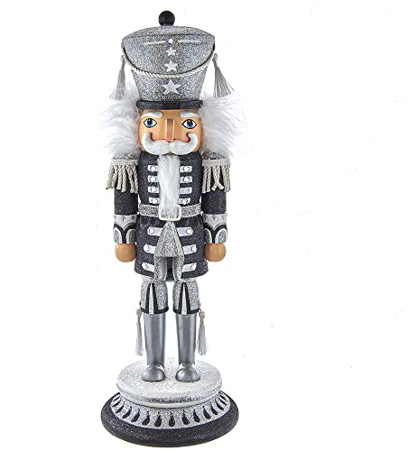 15-Inch Hollywood Silver/Black Soldier Nutcracker