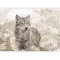 murando - Papier peint panoramique animal 300x210 cm - Revêtement mural décoration salon - Design moderne - Marron beige - Animaux plantes feuilles nature fougères forêt loup jaune g-C-10021-a-c
