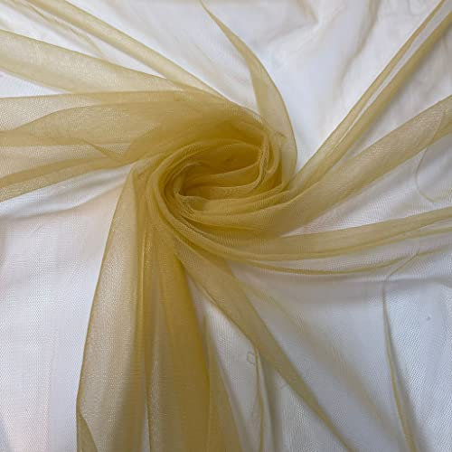 Fiocchi in tessuto a rete per archi nuziali (150 cm di larghezza) al metro (beige oro, 5 metri)