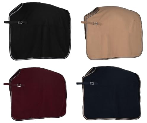 netproshop Weiche Nierendecke mit Fleece Ausreitdecke mit Schweifkordel Shetty bis XLFull, Groesse:Cob, Farbe:Schwarz